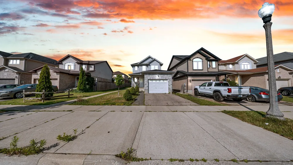 Sunset exterior of 1369 Old Zeller Drive, Kitchener